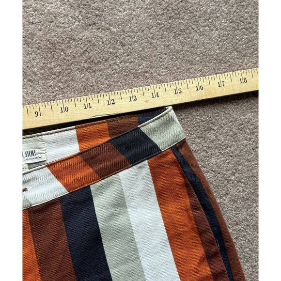 Peach Love California 70s Striped Blue Flare Bell Bottoms Jeans Pants Sz Large - Picture 4 of 8